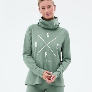 DOPE Snuggle FW21 Base Layer Top Women Faded Green Size M EUC